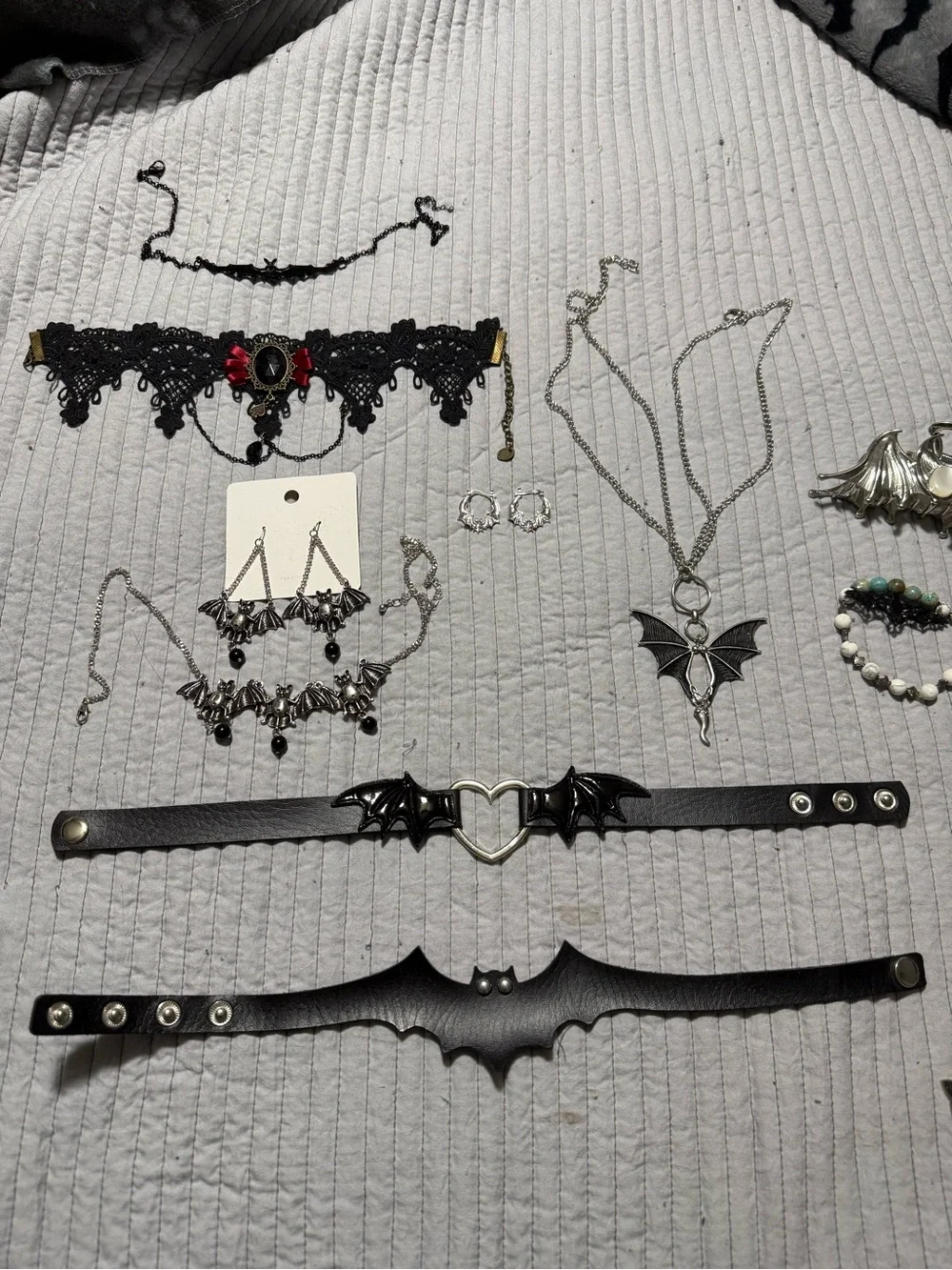 Black Gothic Bat Choker Costume Jewelry